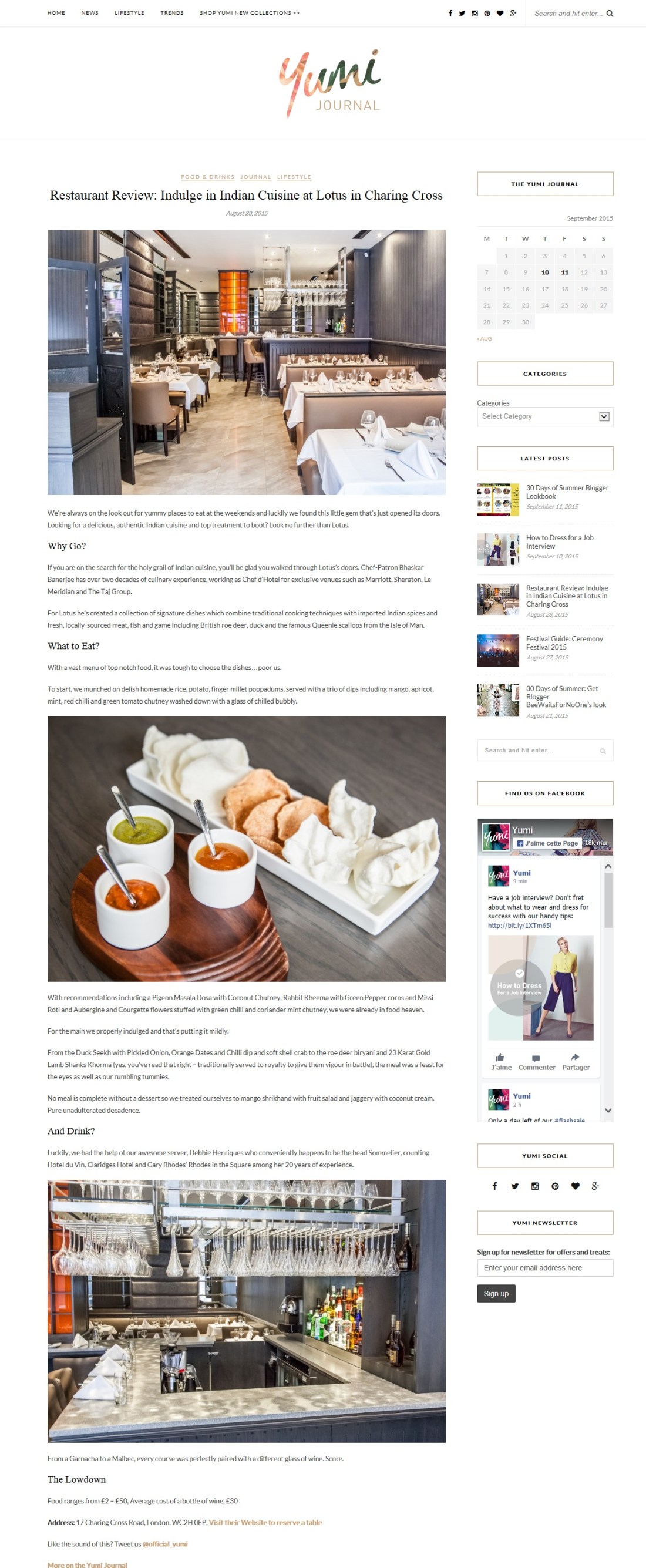 yumi journal restaurant review